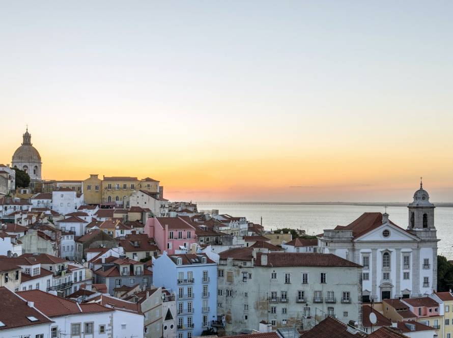 Aerial view of Lisbon cityscape, Lisbon, Portugal