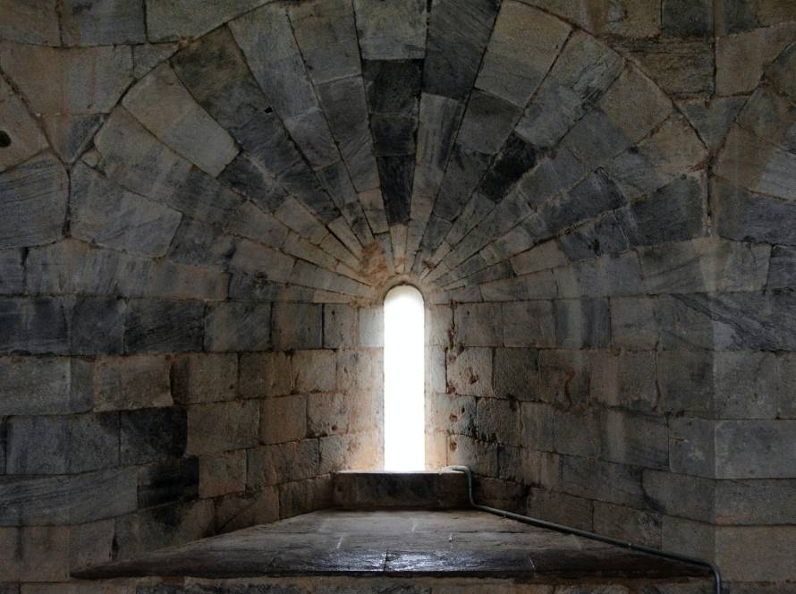 Window of a fortress in Beja city, Portugal
